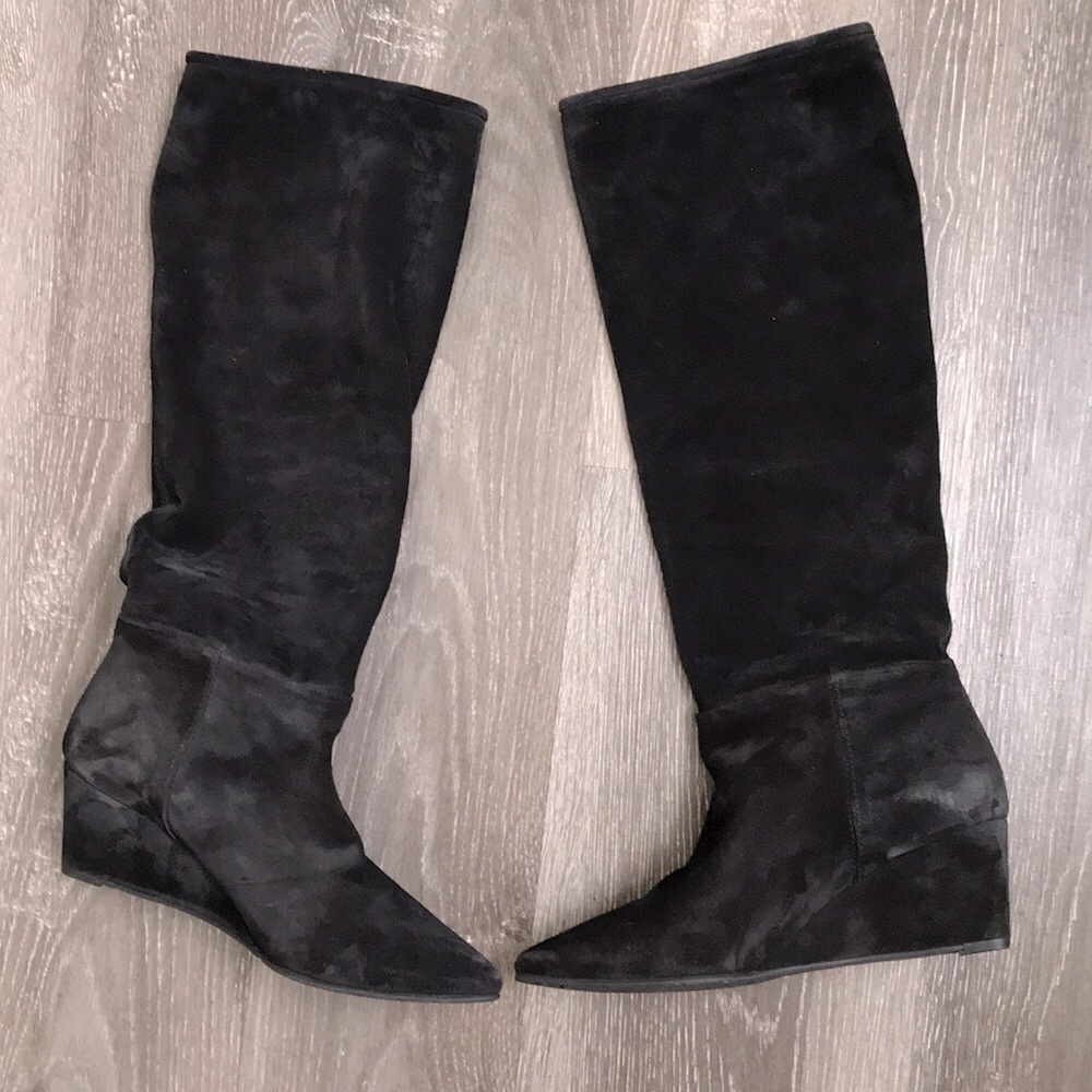 Pedro Garcia Onara Knee-high suede wedge boots. - Picture 15 of 17